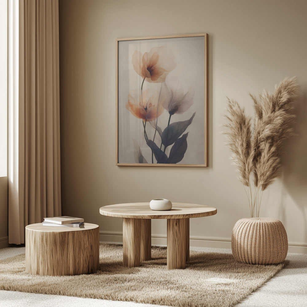 Parchment Flowers No 2 Poster